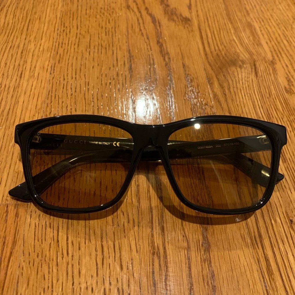 Gucci Men's Web Rectangular Injection Sunglassic - image 1